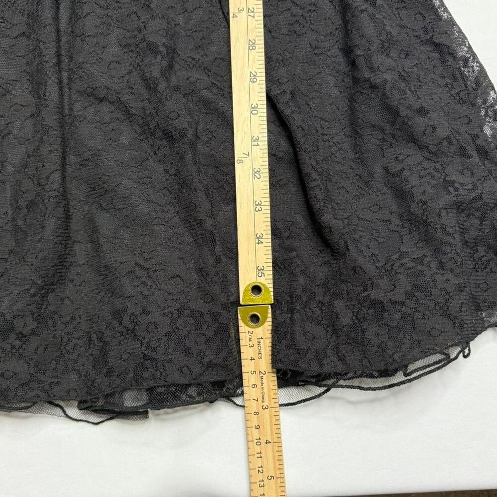 Trixxi Vintage Black Lace Baby Doll Maxi Dress Plunging V Neckline size large - Picture 4 of 8